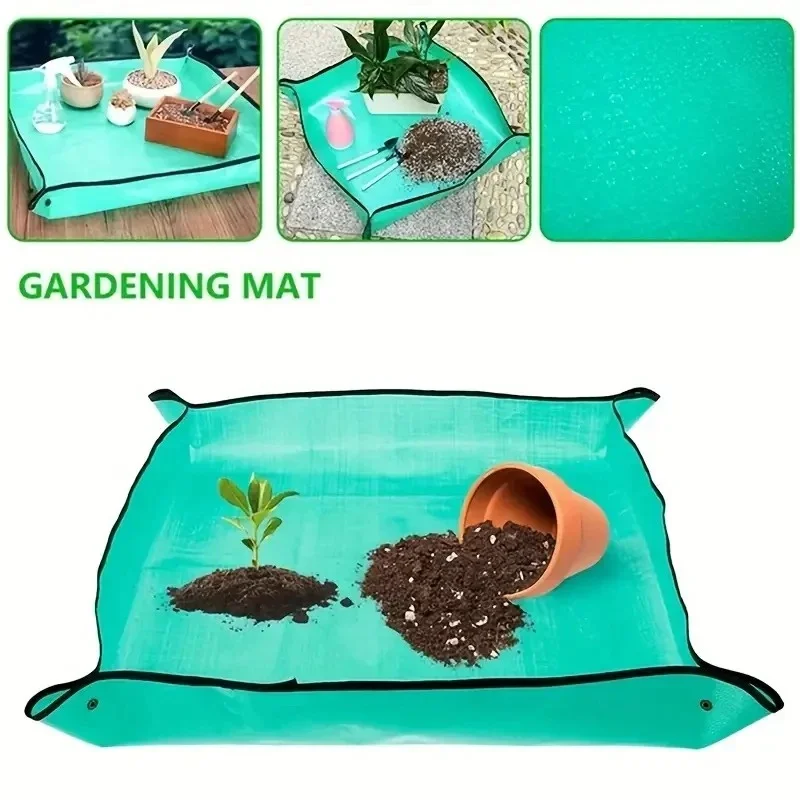 1pc faltbare wasserdichte PE Pflanzmatte für Gartengeräte Blume Pflanze Umpflanzen DIY Blumentopfmatte Image