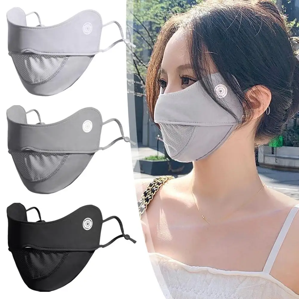 Radfahren Eis Seide Gesichtsmaske Anti-UV Sonnenschutz Sommer Unisex verstellbar atmungsaktiv Bandana Jagd Laufen Sport Maske Schal Image