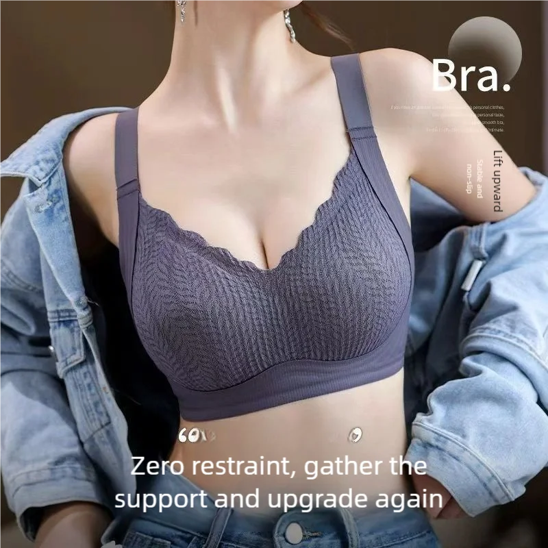 Dessous mit femininem Gefühl, Lifting, Raffung, Anti-Durchhängen und Brustrückzug-BH, ohne Bügel, BH mit festem Körbchen 847 Image