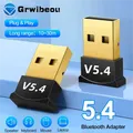 Adattatore USB Bluetooth 5.4 Adattatore dongle audio Mini ricevitore/trasmettitore wireless USB per PC/driver portatile gratuito per Win10/11
