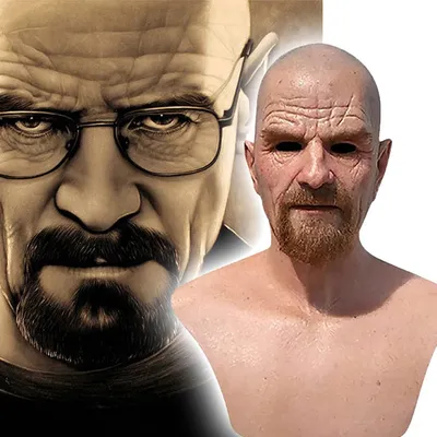 Neue Silikonmaske Halloween Neue atmungsaktive Glatze Schnurrbart Alter Mann Kopfbedeckung Cosplay Requisiten Fotografie Zubehör Halloween Masken Image