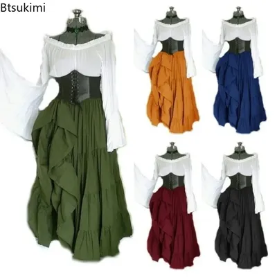 Gothic Viktorianisches Königin Abendkleid Mittelalter Renaissance Elf Prinzessin Lolita Party Maskerade Frauen Tanz Retro Cosplay Kostüm Image