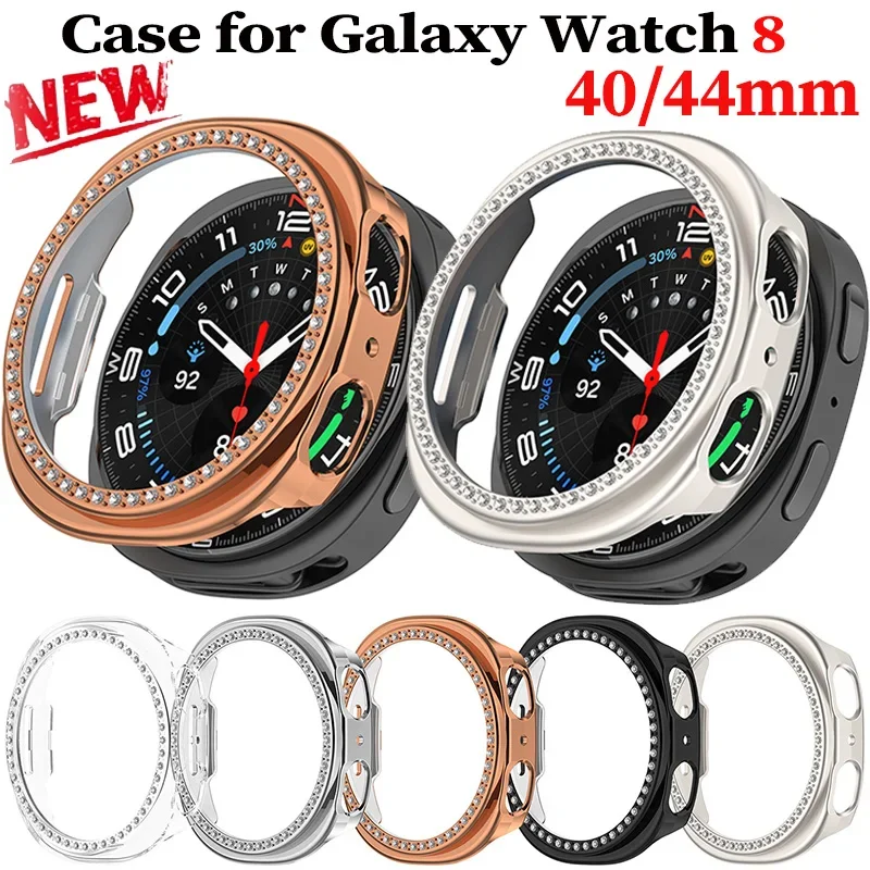 Bling Hollow Case für Samsung Galaxy Watch 8 44 mm 40 mm Set mit Diamond PC Hard für Samsung Galaxy Watch8 Schutzhülle Image