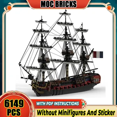 Militär Modell Moc Bausteine Französisch Fregatte "Emeraude" Technologie Modulare Blöcke Geschenke Weihnachten Spielzeug DIY Sets Montage Image