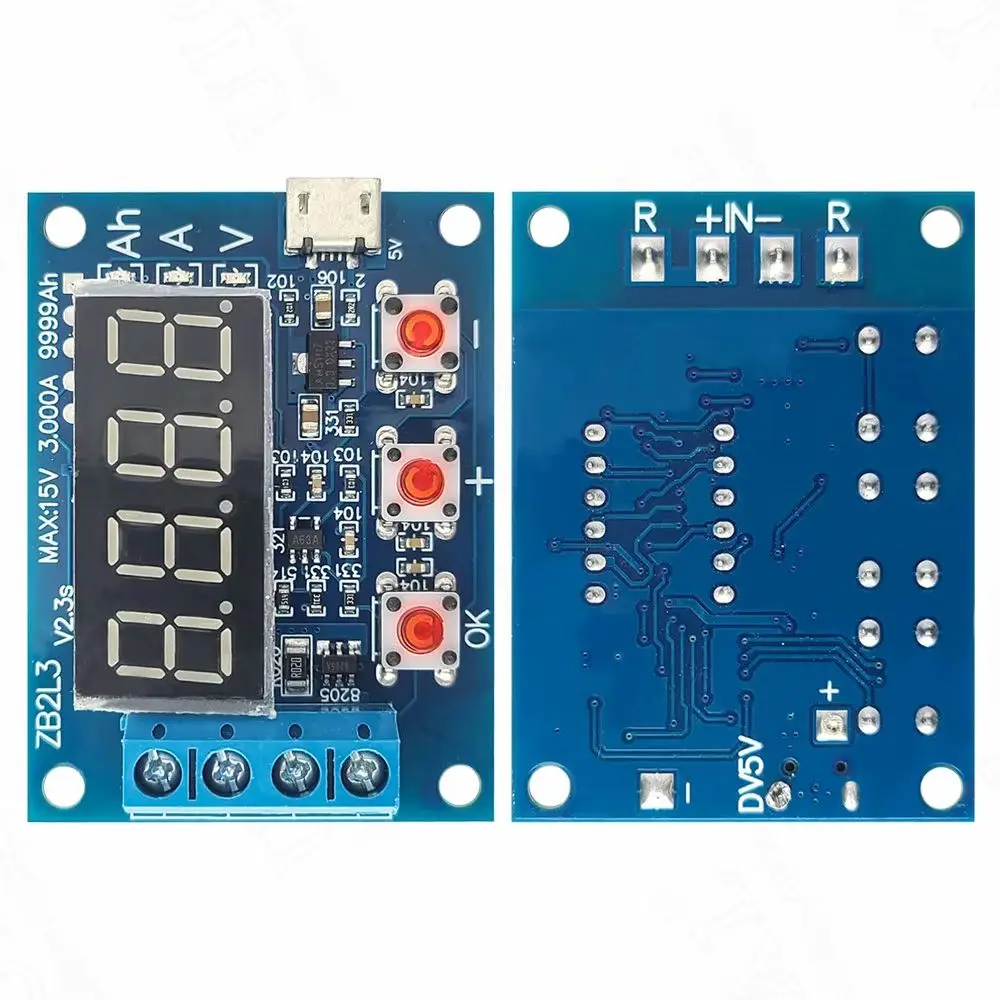 ZB2L3 Batteriekapazitätstestermodul LED-Digitalanzeige Netzteil Testwiderstand Externe 1,2 V-12 V 18650-Lithiumbatterie Image