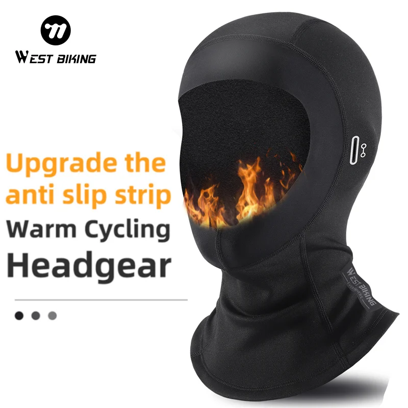 WEST BIKING Motorradmaske, Winter, warm, Fahrrad-Kopfbedeckung, winddicht, Outdoor-Sport, Wandern, Skaten, Radfahren, Helm, Liner-Ausrüstung Image