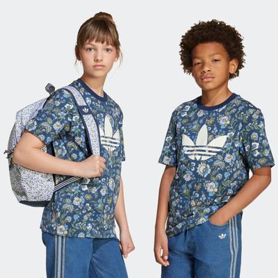 T-Shirt ADIDAS ORIGINALS "TEE", Kinder, Gr. 158, blau (night indigo, multicolor), Obermaterial: 100% Baumwolle, sportlich, Rundhals, Shirts Image