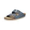 Hausschuh ROHDE "Rohde Pantoletten Veloursleder", Damen, Gr. 41, blau (jeans), Veloursleder, casual, Schuhe