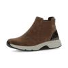 Chelseaboots GABOR ROLLINGSOFT, Damen, Gr. 38,5, braun (cognac), Veloursleder, Elastischer Einsatz, sportlich, Schuhe, Plateau, High Top-Sneaker, Schnürschuh mit Grip-Profil