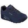Wedgesneaker SKECHERS "UNO STAND ON AIR", Damen, Gr. 39, blau (dunkelnavy), Lederimitat, sportlich, Schuhe, Freizeitschuh, Halbschuh, Schnürschuh weich gepolsterte Innensohle, Topseller