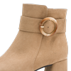 Stiefelette MARCO TOZZI, Damen, Gr. 38, beige, Textil, Veloursleder, elegant, Schuhe, Blockabsatz, Abendschuh, Festtagsschuh mit Zierschnalle