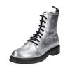 Schnürstiefelette NERO GIARDINI "Nero Giardini Stiefelette Leder", Damen, Gr. 36, silber, Leder, casual, Schuhe