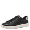 Plateausneaker TAMARIS, Damen, Gr. 37, gold (schwarz, goldfarben), Lederimitat, unifarben mit Farbeinsatz, sportlich, Schuhe, Freizeitschuh, Halbschuh, Schnürer in veganer Verarbeitung