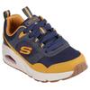 Sneaker SKECHERS "UNO - RETRO GROOVE", Kinder, Gr. 31, blau (navy, gelb), Lederimitat, casual, Schuhe, Freizeitschuh mit Memory Foam, Größenschablone zum Download