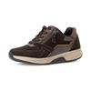 Keilsneaker GABOR ROLLINGSOFT, Damen, Gr. 40, dunkelbraun, rostbraun, Ziegenveloursleder, Glattleder, Reptilienprägung, sportlich, Schuhe, Schnürer, Halbschuh, Freizeitschuh mit zusätzlichem Reißverschluss