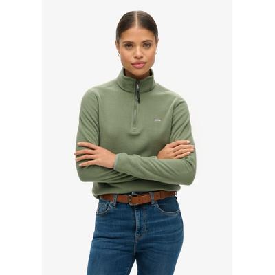 Fleecepullover SUPERDRY "POLAR FLEECE HALF ZIP", Damen, Gr. S, grün (laurel khaki), Sweatware, Obermaterial: 100% Polyester, unifarben, casual, slim fit normal, Langarm, Sweatshirts Image