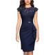 Per donna Mini Abito Abito in Pizzo Abito da Cocktail Abito da invitata a nozze Chiffon Elegante Moda Moderno All'aperto Cocktail party Vestibilità regolare Semplice Manica Corta Girocollo Nero Rosa