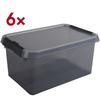 sunware 6er-Pack Aufbewahrungsbox »the comfort-line« 6 L grau, 20x14.5x30 cm