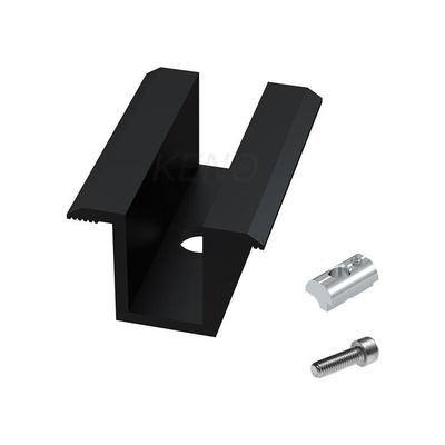 10 st. Solar Mittelklemme 40mm Komplett Befestigungsset Schwarz mit Nutenstein Image