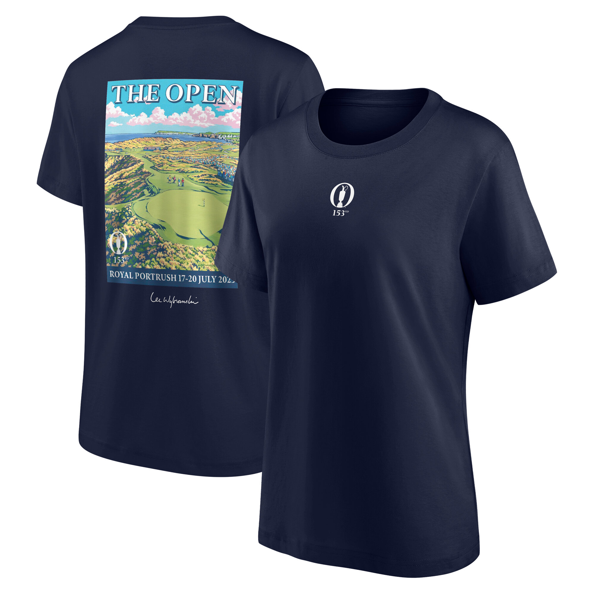 The Open 153. Royal Portrush Lee Wybranski's Calamity Corner Grafik-T-Shirt – Damen Image