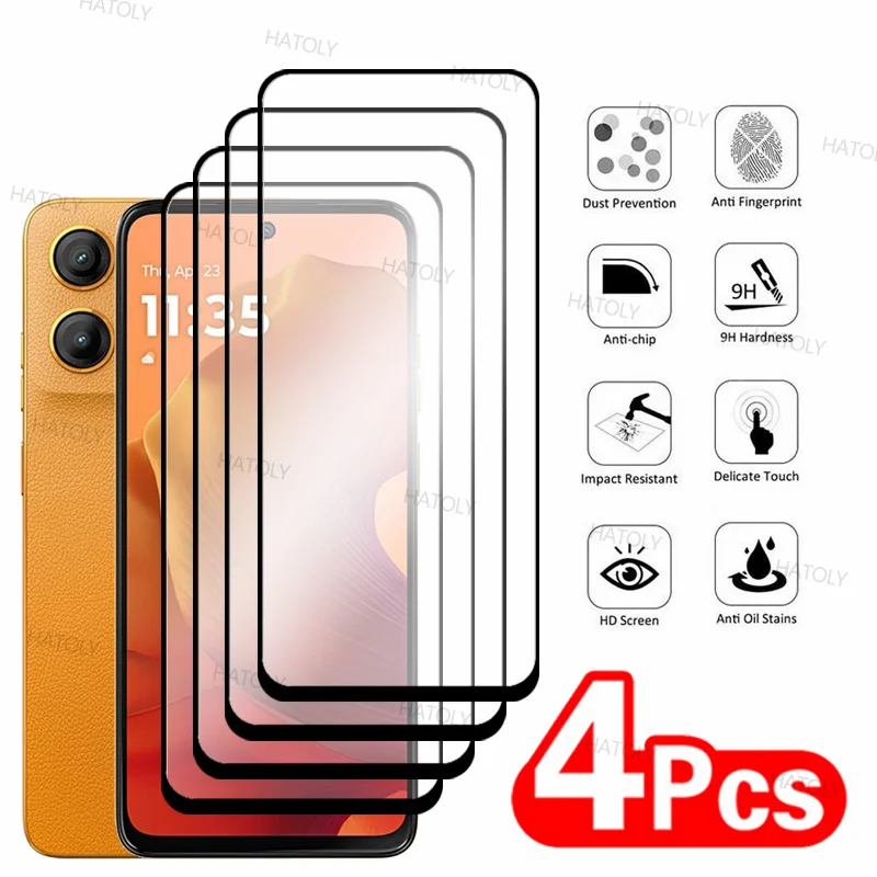 2/4 pièces verre trempé pour Motorola Moto G15 protecteur d