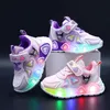 Kinder Mädchen Schuhe Led-leuchten Kinder Turnschuhe Mädchen Casual Sport Schuhe Baby Anti-slip Rosa Lila Cartoon Schuhe Größe 21-30
