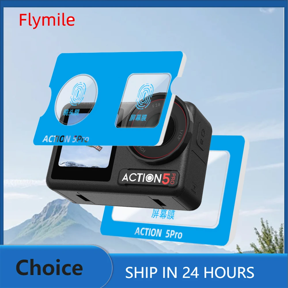 Flymile Displayschutzfolie für DJI OSMO Action 5 Pro, Kamerazubehör, Objektivbildschirm, AR-Filme, kratzfest, einfache Installation Image