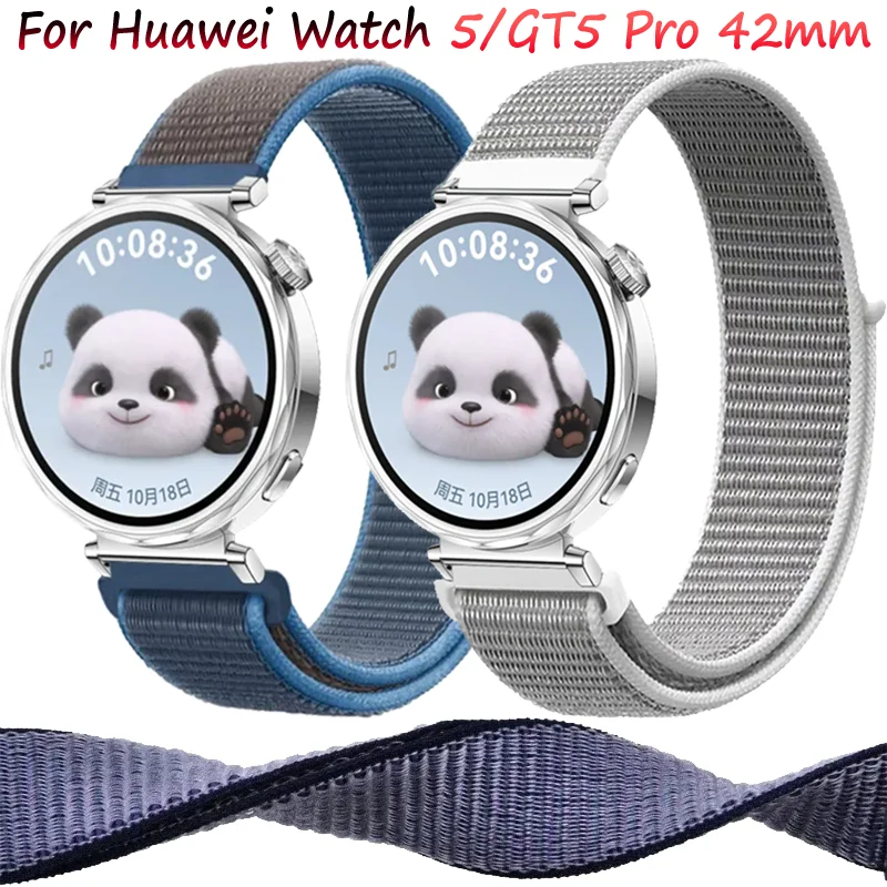 18 mm Nylon-Schlaufenarmband für Huawei Watch 5/GT5 Pro 42 mm, bequem, atmungsaktiv, modisches Armband, Huawei Watch GT5-4 41 mm Zubehör Image