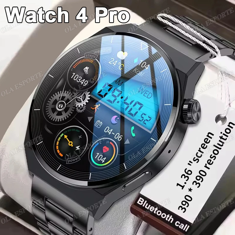 2025 neue UHR 4 PRO GPS Tracker Smart Uhr Männer 360*360 AMOLED Bildschirm NFC BT Anruf Wasserdicht Gesundheit Monitor mann Smartwatches