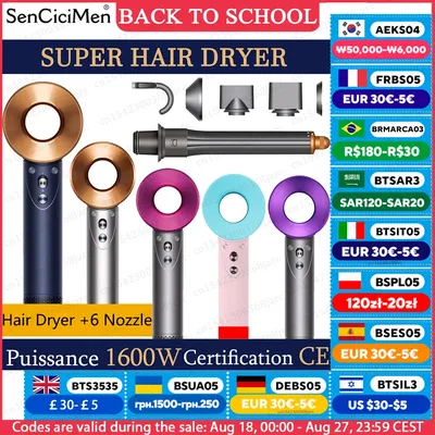 SenCiciMen Professioneller Haartrockner Negativ-Ionen-Föhn Schnell trocknender blattloser Haartrockner Salon Home Haarpflege mit konstanter Temperatur