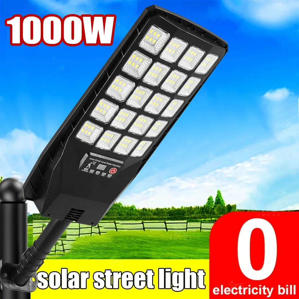 2025 NUOVO 1000W/800W/50W Luce Solare A Led Esterna Potente Sensore di Movimento Esterno Luce Solare Esterna di Potenza Lampada Da Parete Strada Solare