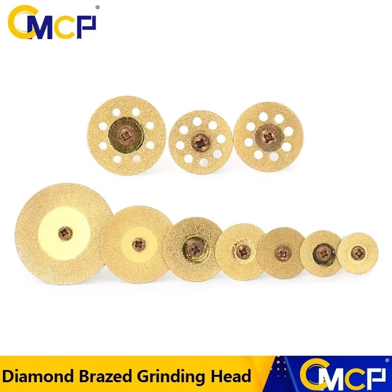 CMCP 10PCS Diamant-Trennscheiben 16-40mm Trennscheibe Klingen Set 3,0mm Schaft Schleifen Grate für Dremel Schleif Dreh Werkzeuge Image