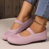 Plus Größe 36-43 Stricken Flache Schuhe Frauen Frühling Herbst Weiche Sohle Atmungs Einzelnen Schuhe Frau Slip Auf Casual schuhe Weibliche