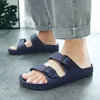 Sommer Mode Paar Hausschuhe Größe 36-46 Schnalle Rutschen Mann Plattform Nicht-slip Hausschuhe Männer Casual Outdoor strand Schuhe Männer