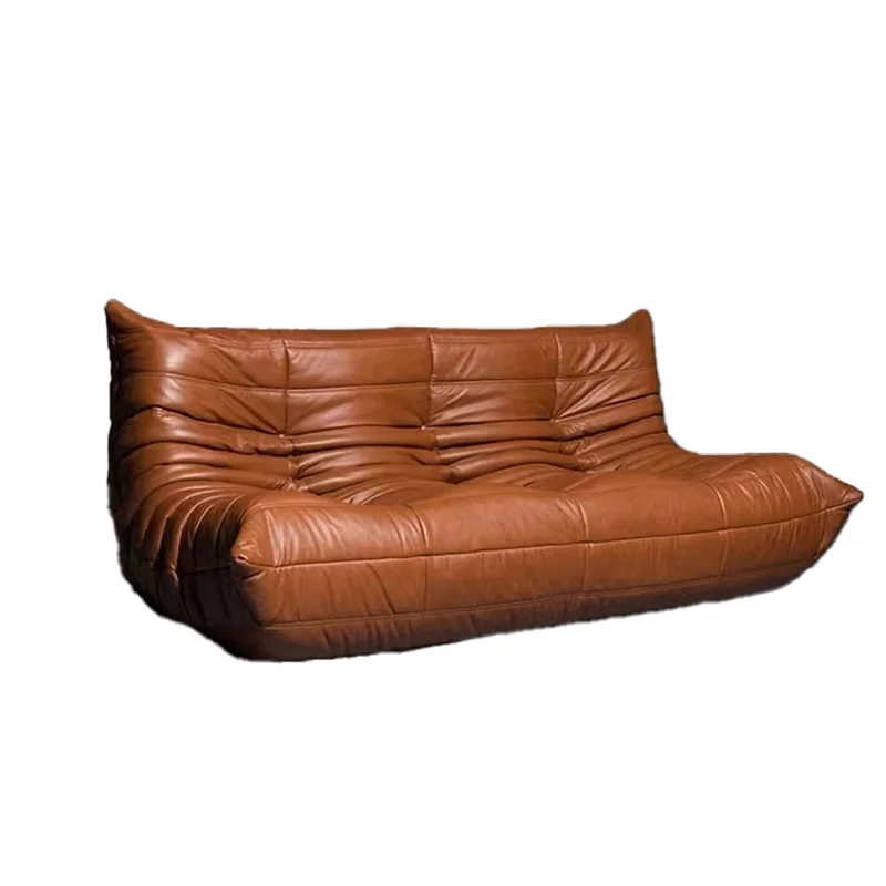 3-Sitzer-Sofa-Set aus Leder, To-Go-Sofa aus echtem Leder für das Wohnzimmer Image