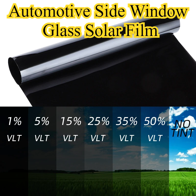 3 m x 50 cm Autofenster-Tönungsfolie, 1/15/35/50 Prozent, UV-Schutz, Glasaufkleberfolien, schwarze Autofensterfolien, Tönungsfolie