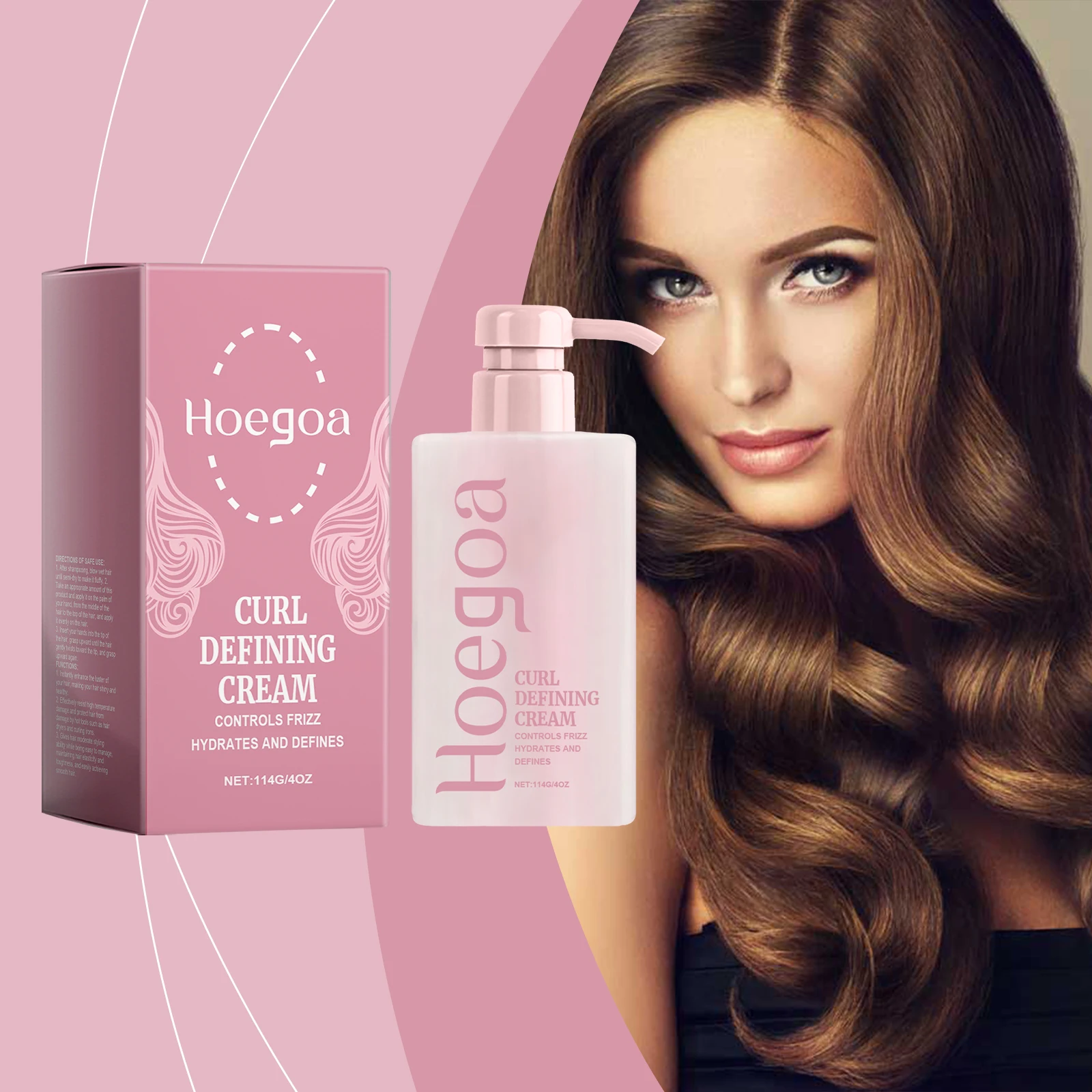 Coconut Oil Hair Curling Cream Curl Enhancer Booster Moisturize Soften Defining Curls Anti-Frizz Elastin Fluffy Styling Hair Wax Image