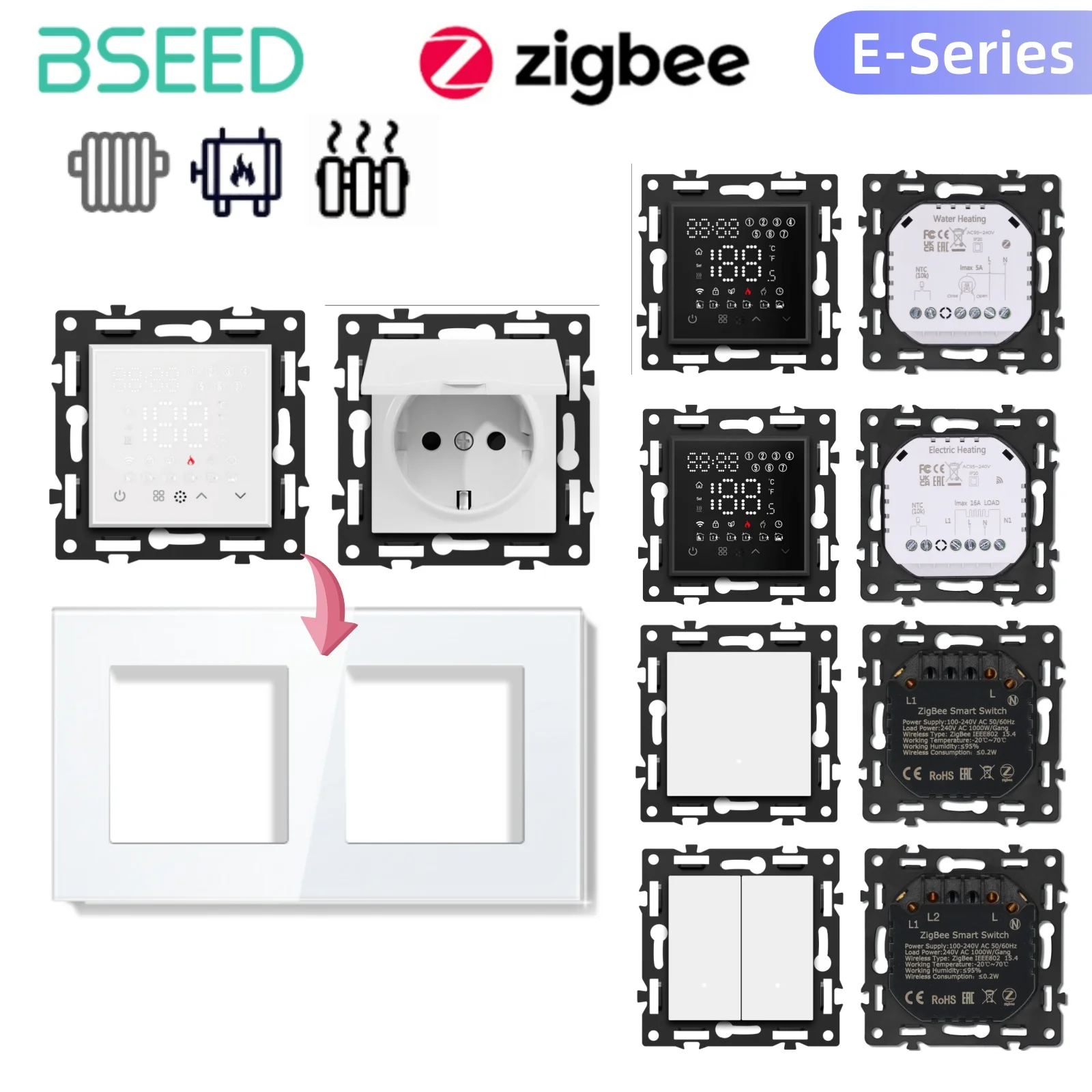 BSEED Zigbee Thermostat Schalter Wasser Elektrische Warme Boden Heizung Gas Kessel Temperatur Fernbedienung Modul mit Alexa Image