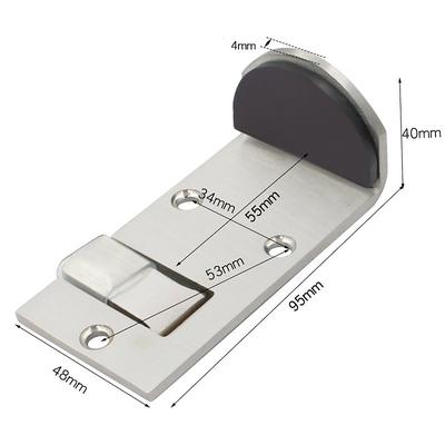 Stainless Steel Floor Door Stopper, Foldable Anti-Collision Door Stop with Rubber Bumper, Silent Non-Slip Door Jammer for Home Office Restaurant