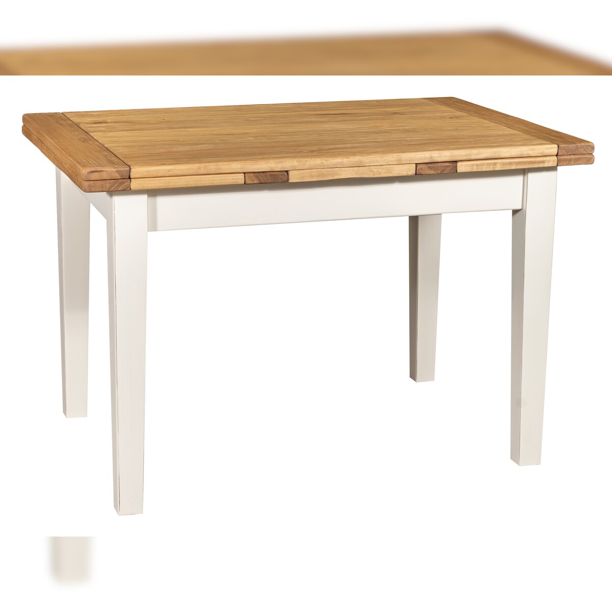 BISCOTTINI INTERNATIONAL ART TRADING Biscottini Esstisch – Ausziehbarer Küchentisch – 140 x 80 cm Restauranttische – Weißer und natürlicher Massivholztisch Made in Italy – Moderner Tisch Image