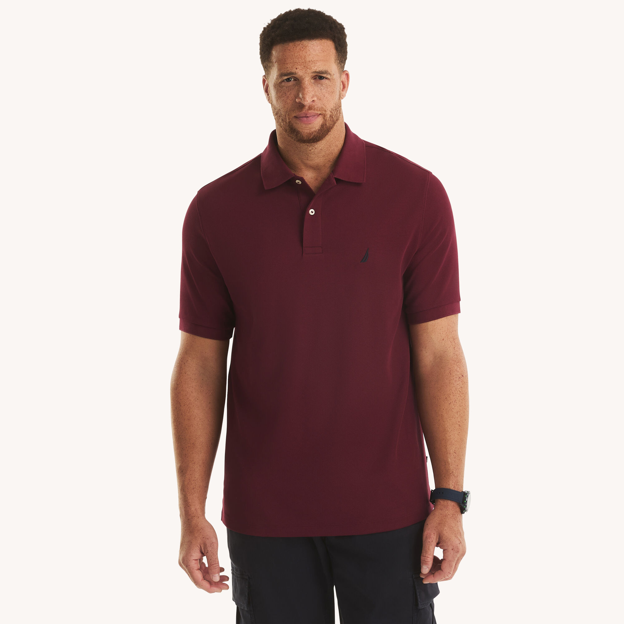 Nautica Men's Big & Tall Classic Fit Deck Polo 676 (Zinfandel), 2XL