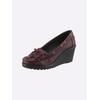 Pumps HEINE, Damen, Gr. 37, rot (bordeaux), Leder, Rindsleder, Glattleder, modisch, Schuhe
