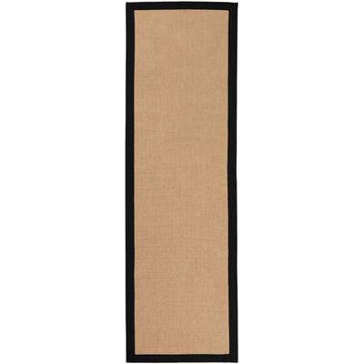 Sisalteppich CARPETFINE "Sisal , auch als Läufer erhältlich", schwarz, B:70cm H:5mm L:240cm, Sisal, Teppiche, mit farbiger Bordüre, Anti Rutsch Rückseite, viele Größen, Wohnzimmer Image
