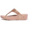 Zehentrenner FITFLOP "LULU", Damen, Gr. 36, rosa (roségoldfarben), Synthetik, Glitzer, modisch, Schuhe, Badeschuh, Sommerschuh mit weichem Zehensteg
