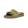 Riemchensandale ARA "Ara Pantoletten Veloursleder", Damen, Gr. 40, grün, Veloursleder, casual, Schuhe