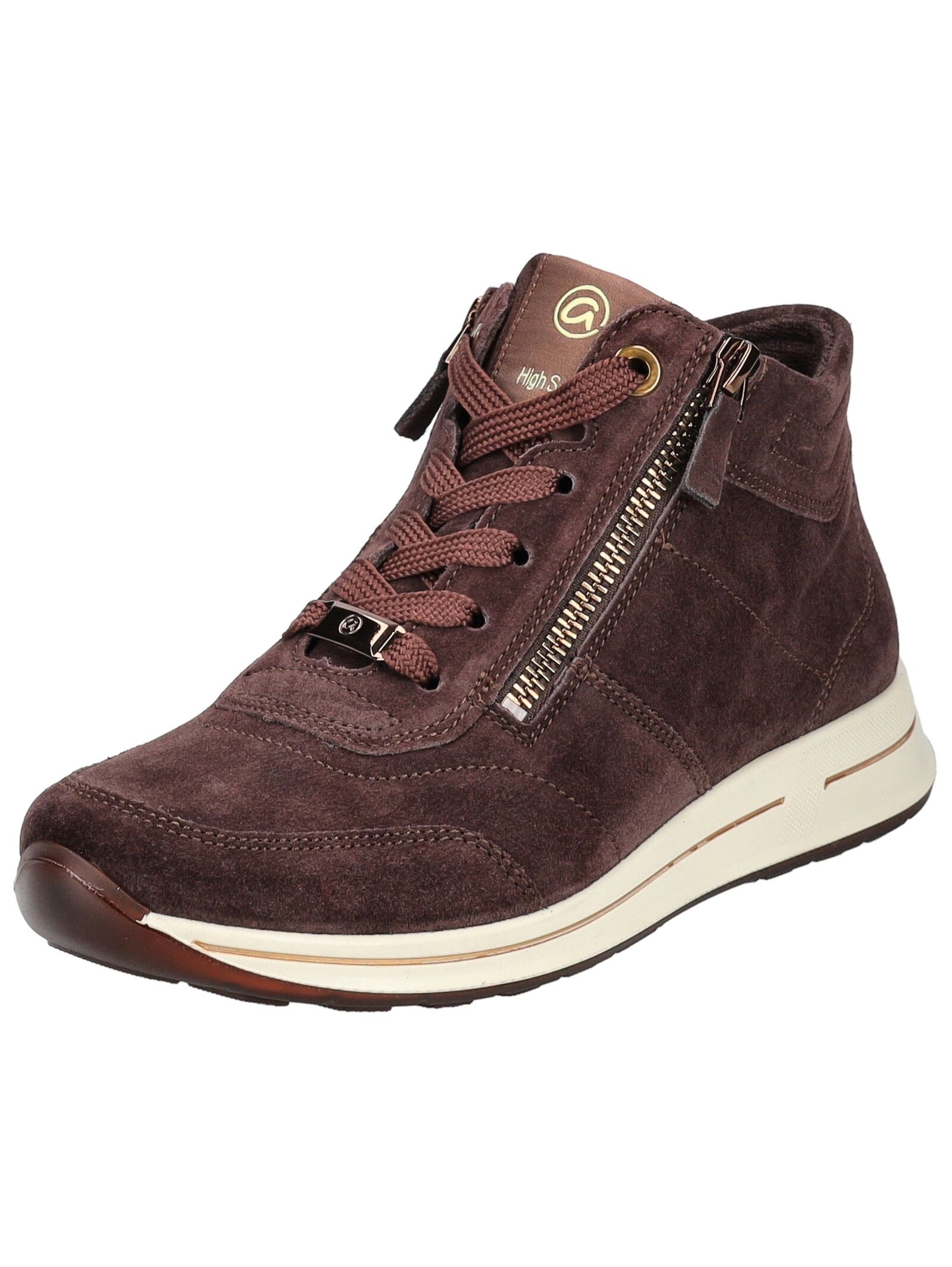 Sneaker ARA "Ara Sneaker Veloursleder", Damen, Gr. 38, marone, Veloursleder, Schuhe Sneaker