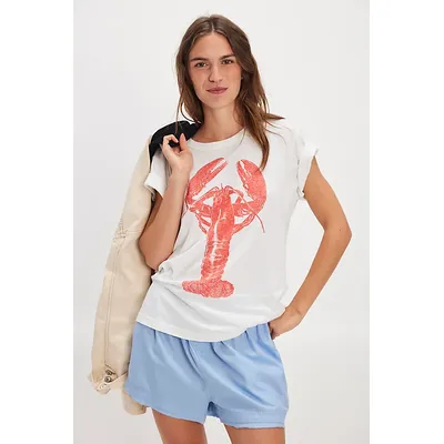 The Bureau The Lobster Tee at Free People in Ivory, Size: Small