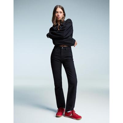 Bershka Straight Fit Jeans Women 08 Black