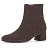 Stiefelette GABOR, Damen, Gr. 44, braun (dunkelbraun), Ziegenveloursleder, unifarben, elegant, Schuhe, Blockabsatz, Businesschuh, Ankleboots mit Best Fitting-Ausstattung