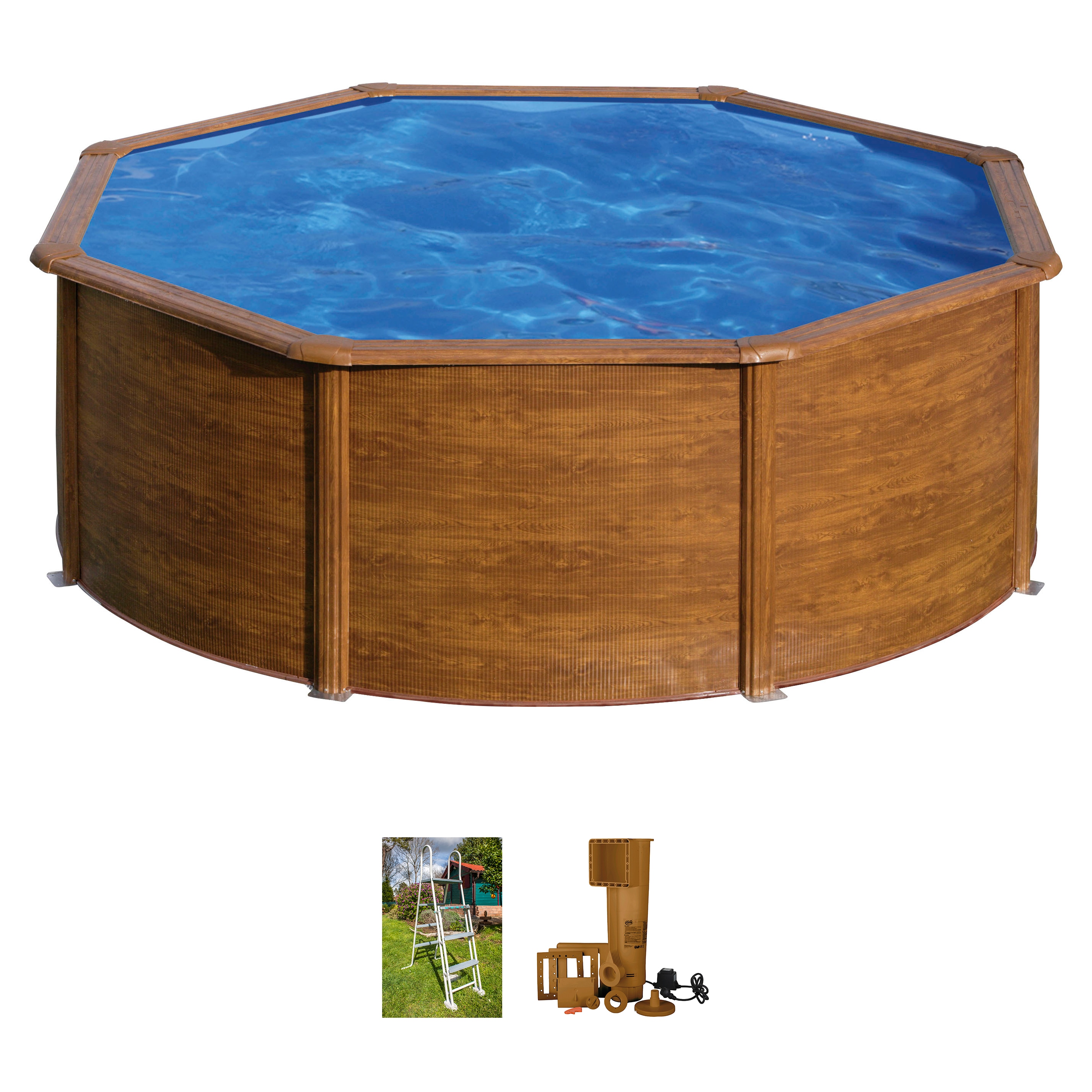 Rundpool GRE "SICILIA inkl. Zubehör", braun, H:120cm Ø:350cm, Schwimmbecken, Rundpool, Höhe: 120 cm, in versch. Größen erhältlich